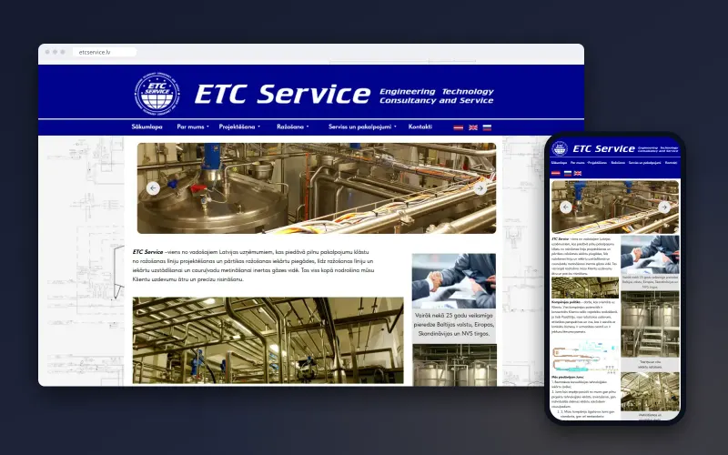 ETC Service: mājaslapa trīs valodās, SEO un Google profils