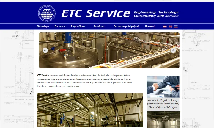 The etcservice.lv home page