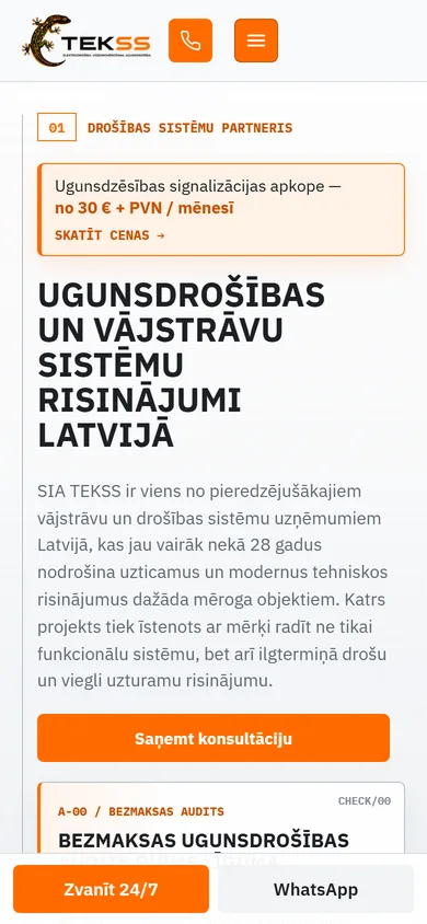 tekss.lv на телефоне