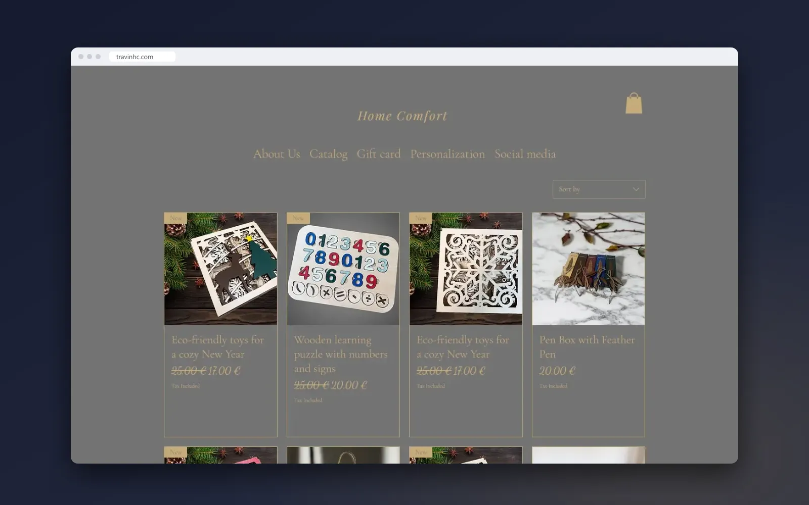 Travin Home Comfort: interneta veikals ar gravējumu